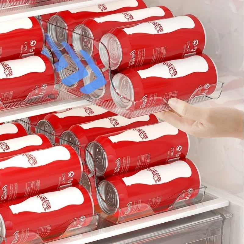Soda Can Dispenser For Refrigerator Organizer Bins Beverage Bottle Holder Fridge Organizer Pantry Organizer kitchen Storage Rack