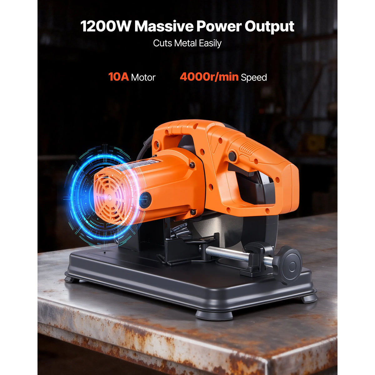 SucceBuy 1200W Metal Chop Saw With Stainless Steel Cold Cut Blade