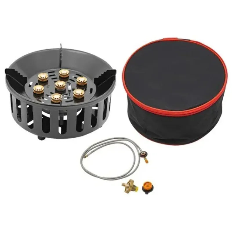 Portable Camping Stove With 3 Adapters 72000 BTU Windproof Electronic Ignition