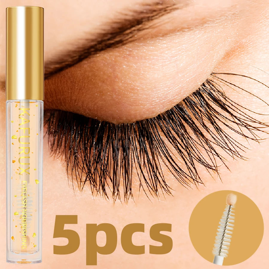 5pcs Nourishing Eyelash and Eyebrow Enhancer Serum Transparent Natural Ingredients for Longer Fuller Thicker Eyebrows Eyelash Korean Makeup Eye Cosmetic for Women Gifts Eye Tools Beauty