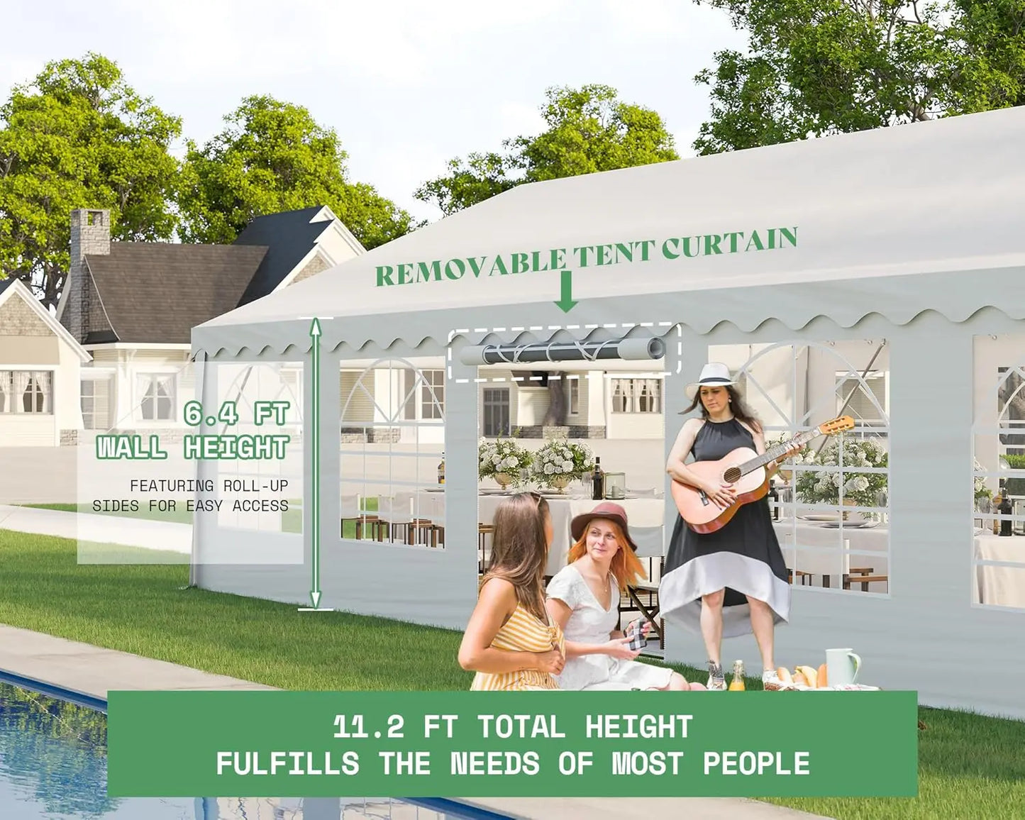 Heavy Duty Party Tent With Sidewalls For Outdoor Events