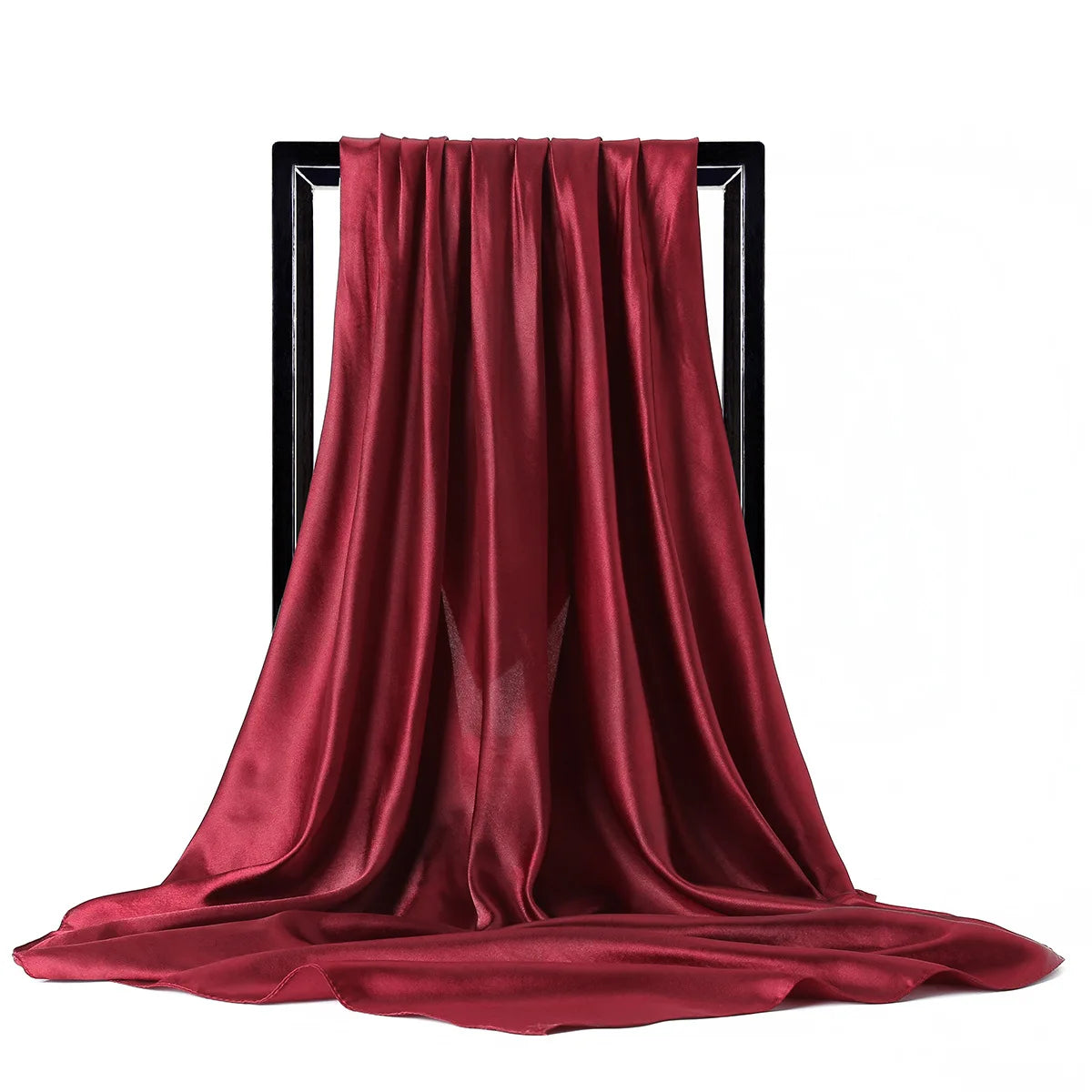 JTVOVO Silk Hijab Scarf Women Satin Solid Bandana Shawl