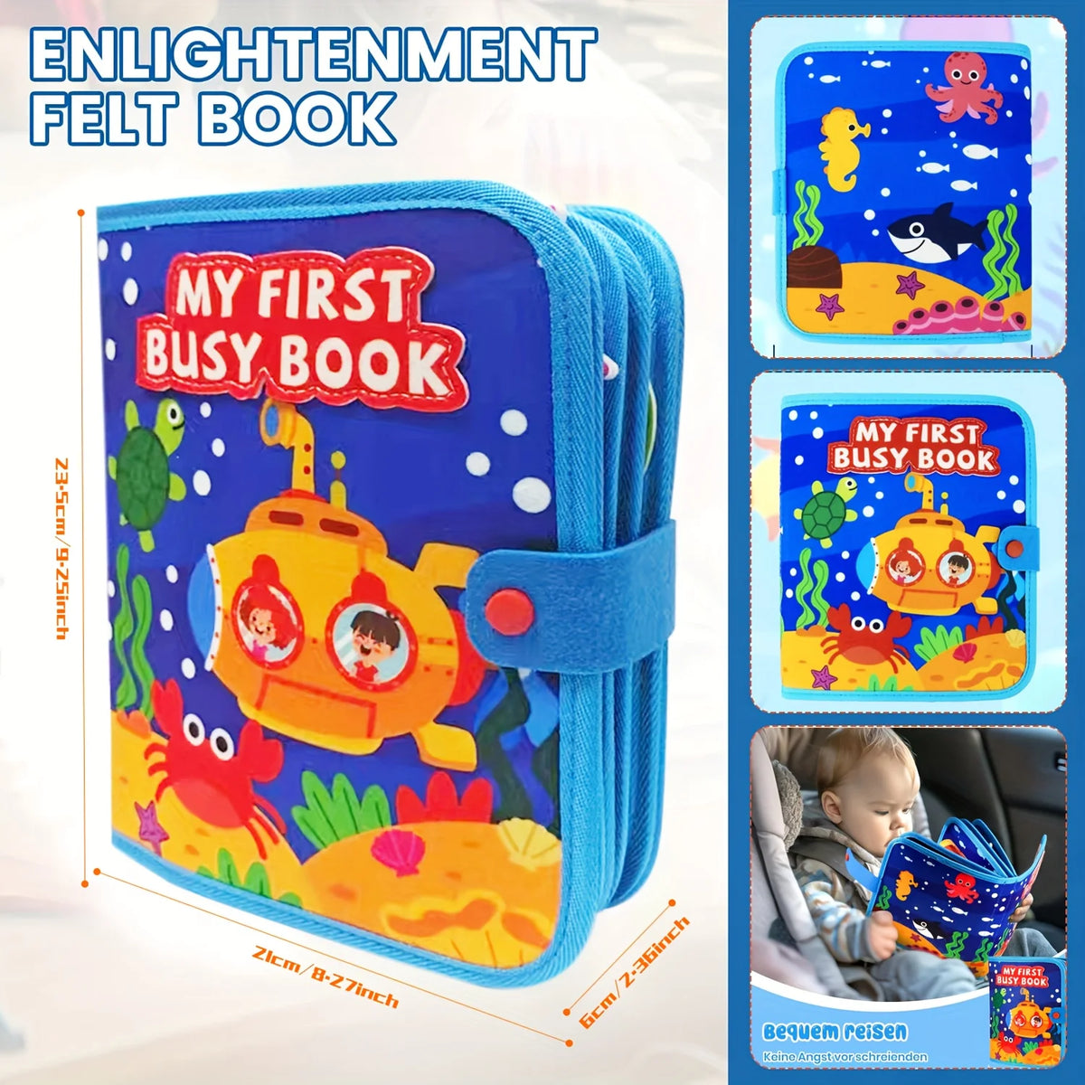 Children's baby early education intelligence learning baby toys felt learning board, busy board, busy book, cloth book, including life skills, alphabet, numbers, shapes colors, animals, weather, toddler travel toys, birthday