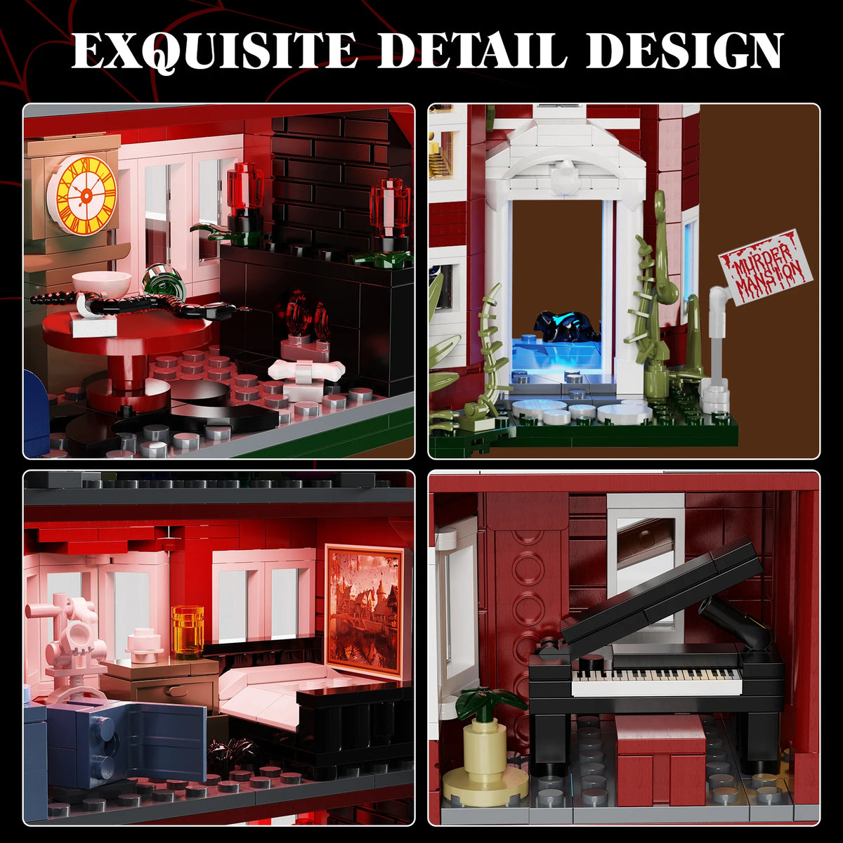 AHS Murder House Building Blocks Set Horror Story Creative Architecture Home Decoration Room Ornament Halloween Gifts for Adults Fans