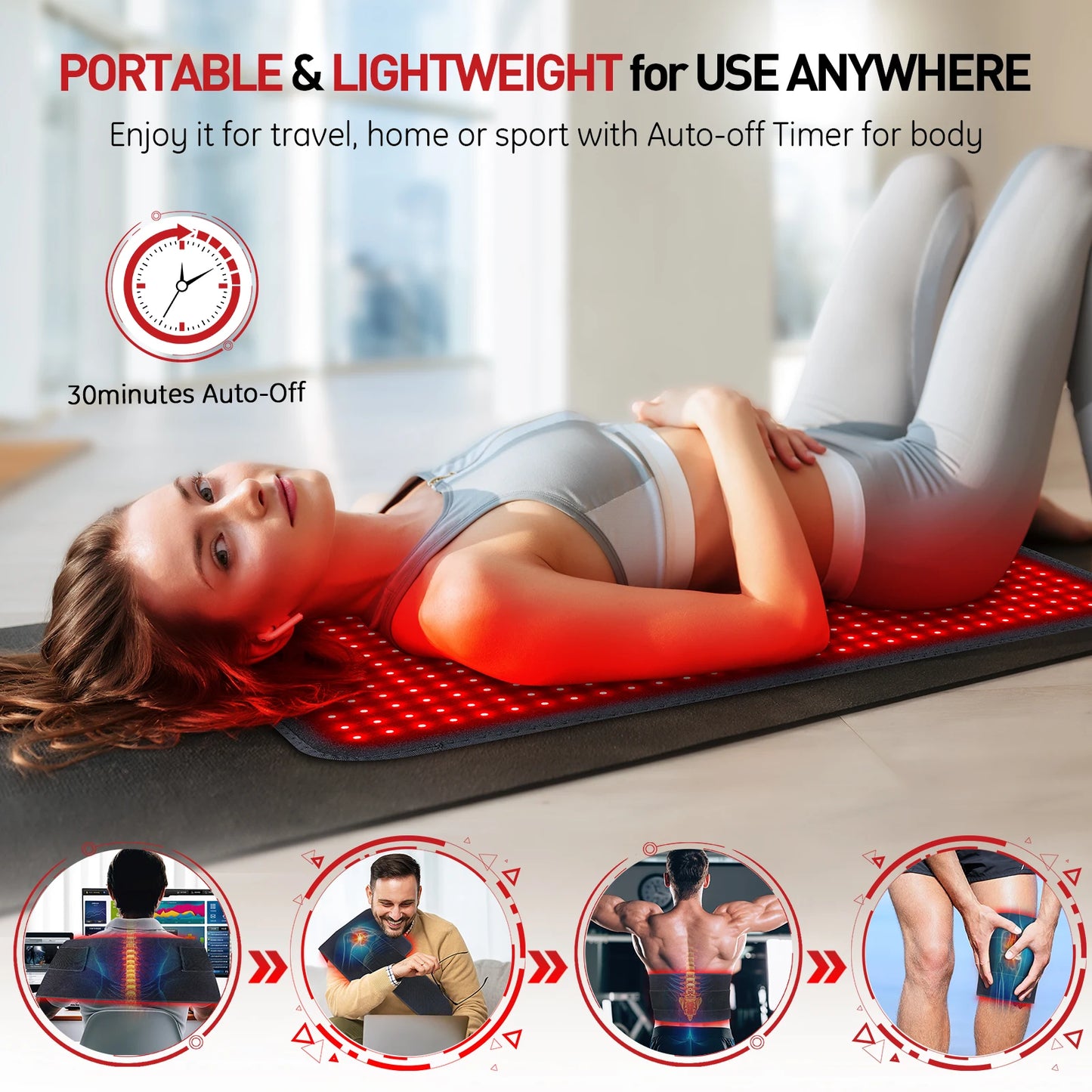 Astarexin Red Light Therapy Infrared Heating Pad For Body And Back Pain Relief