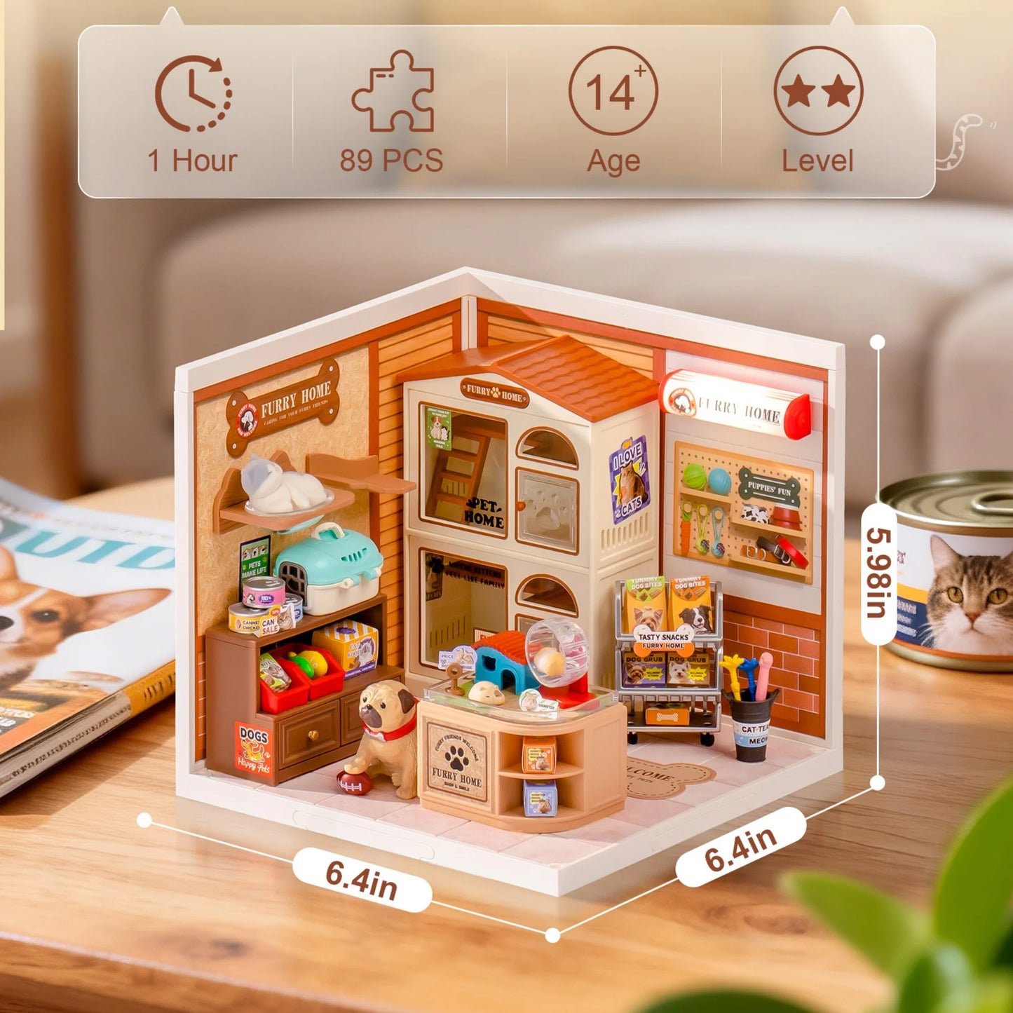Rolife Dollhouse 3D Puzzle Super Creator Serious DIY Miniature House Kit with LED Light for Home Decor Birthday Gift for Girls Teens(DW026/27/28)
