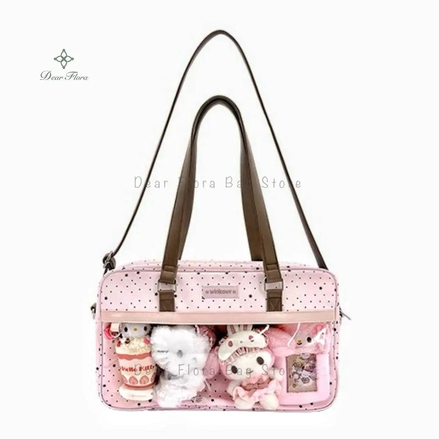 Lace Ita Bag Lolita Shoulder Bag With Transparent Pocket