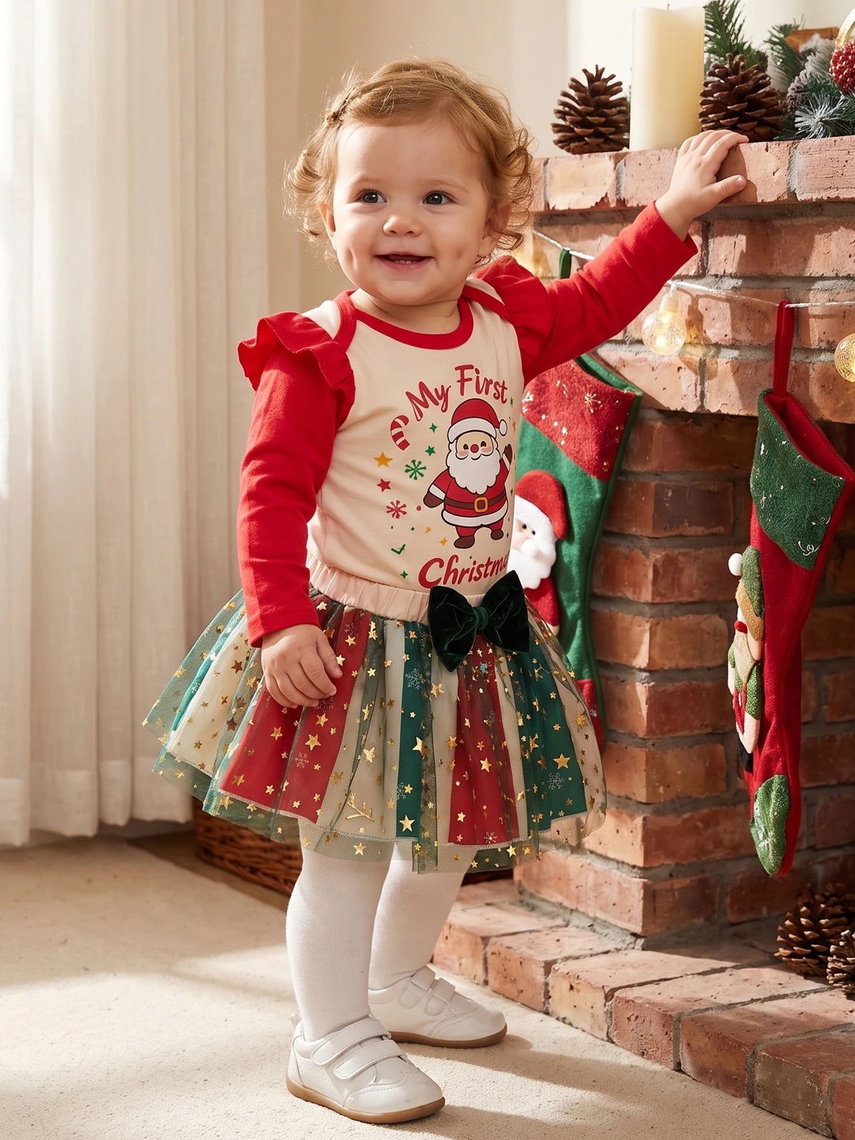 Girls Romper Claus Santa Sleeve Santa Claus Christmas Outfit Long Baby Girls Christmas Baby Girls Baby Girls Christmas