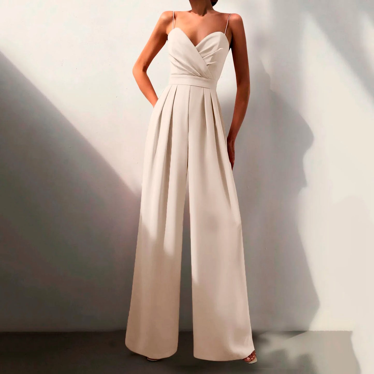 ZOMAXIUJEE Women Sleeveless Jumpsuit High Waist Wide Leg Pants