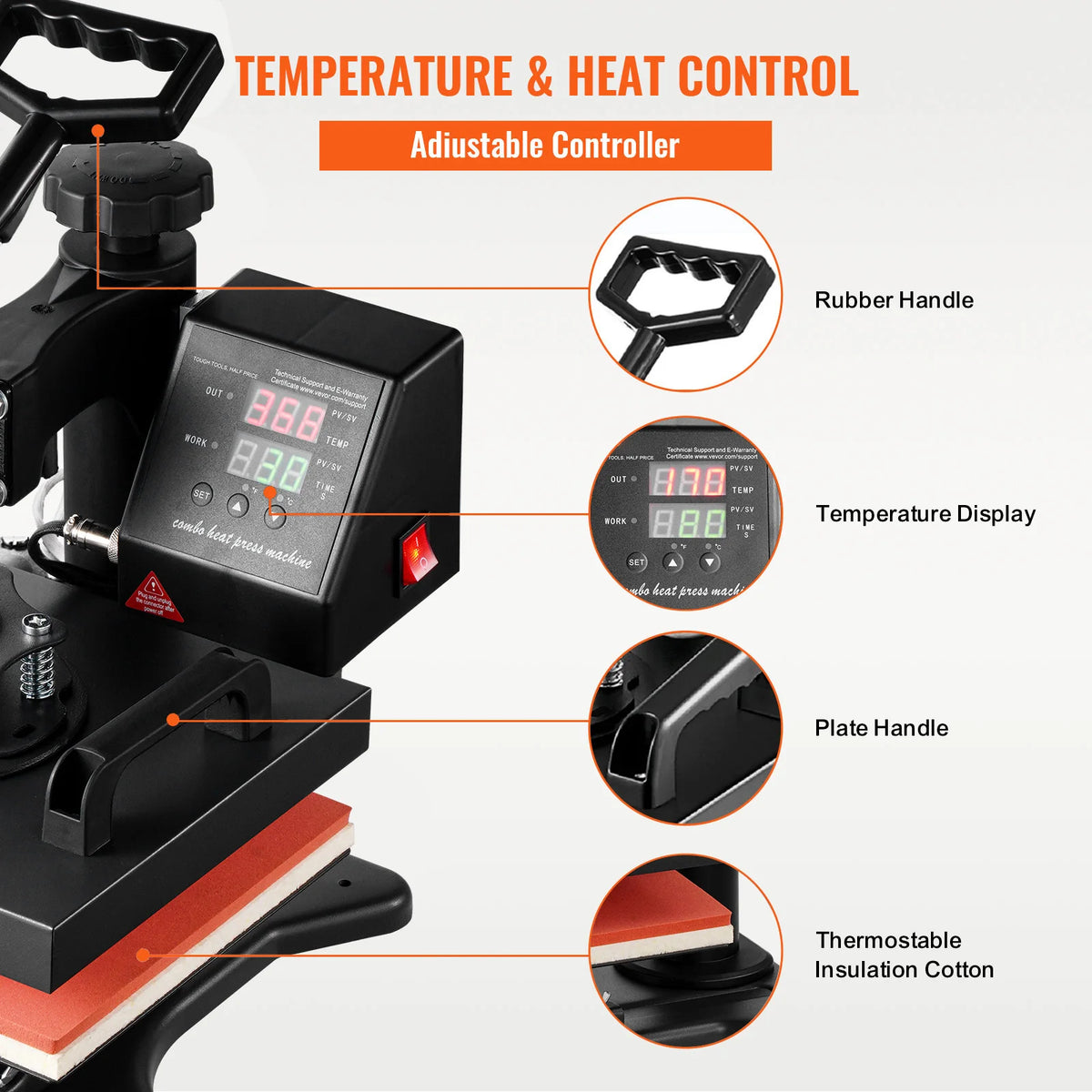 SucceBuy Dual Digital Swing Away Heat Press Sublimation Transfer Machine