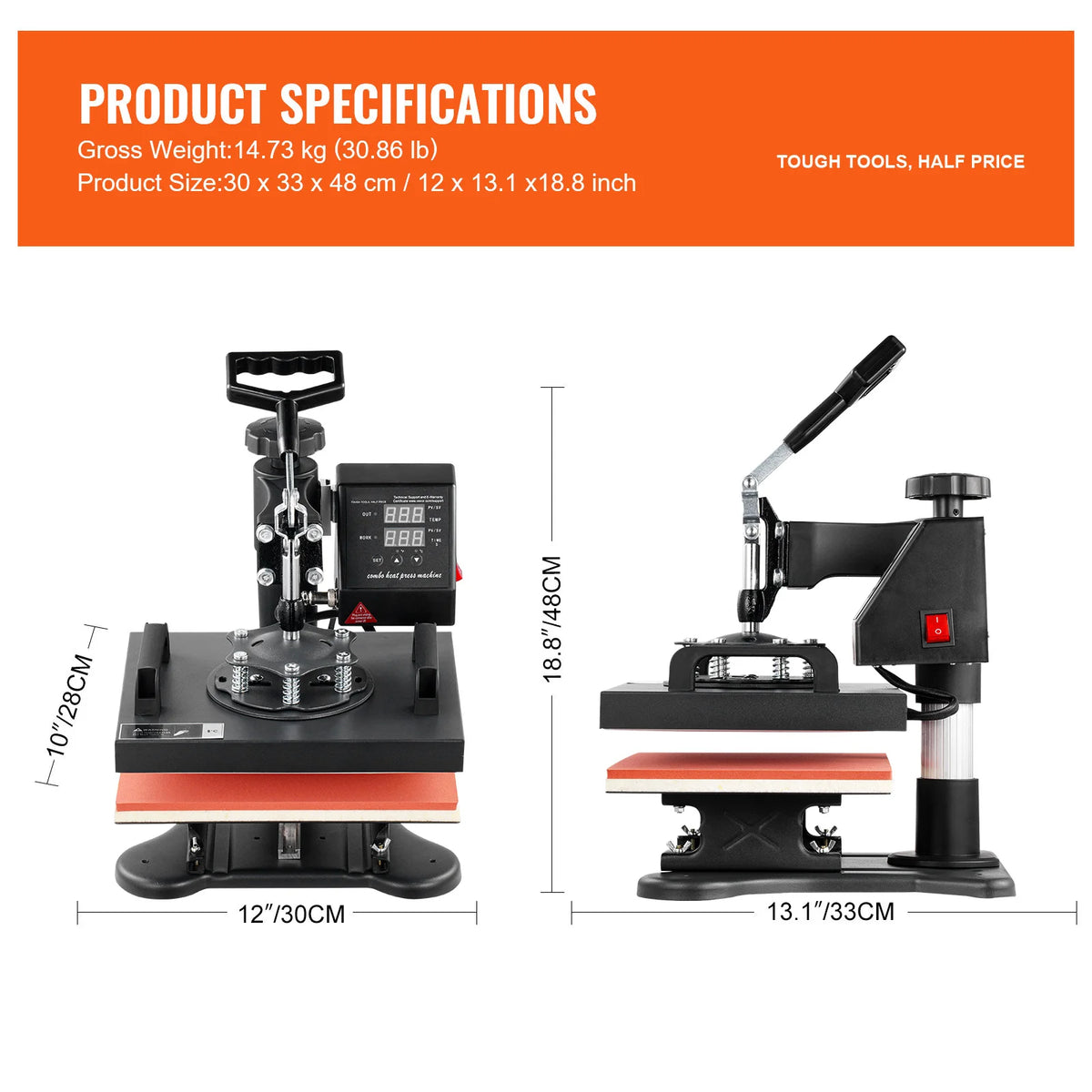 SucceBuy Dual Digital Swing Away Heat Press Sublimation Transfer Machine