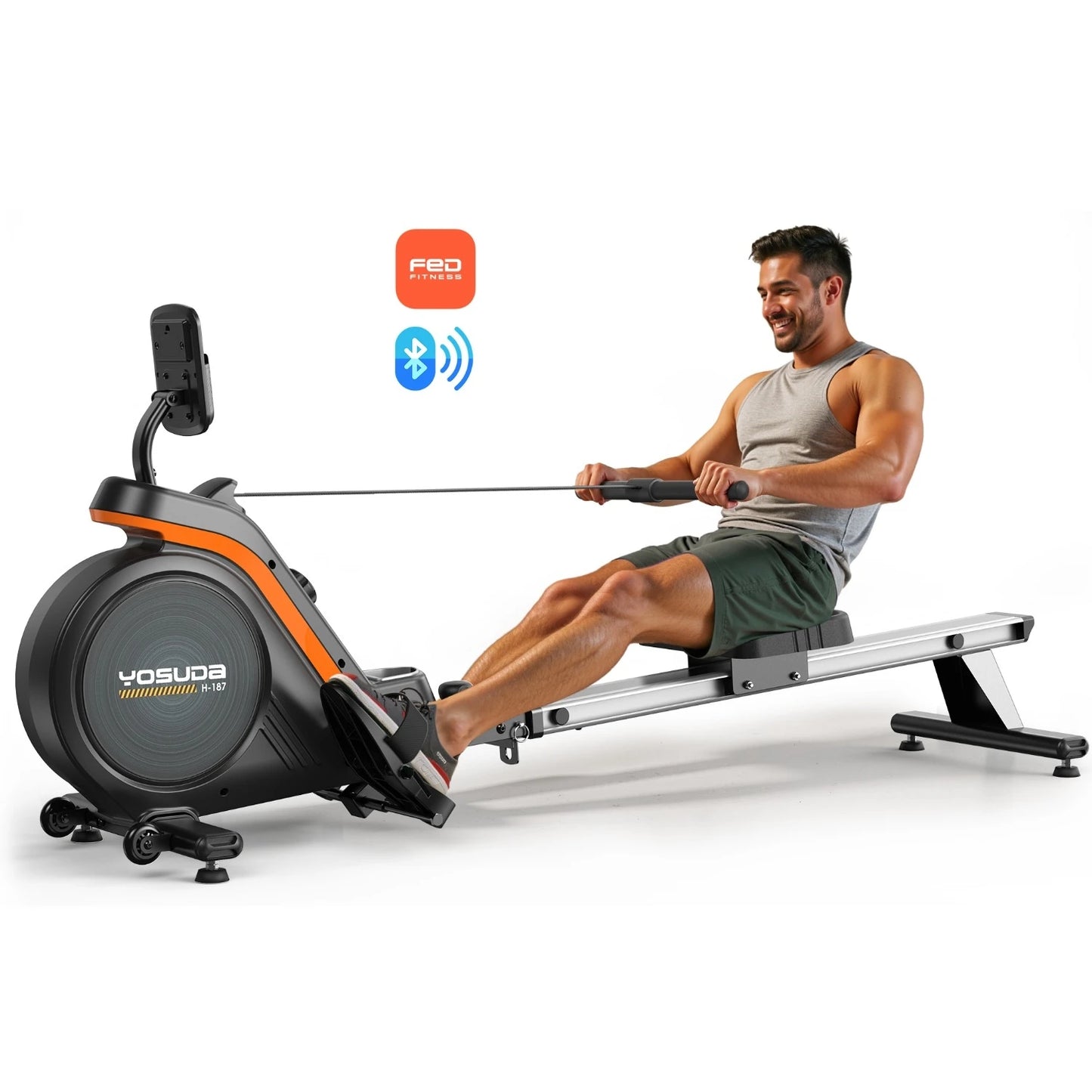 YOSUDA Magnetic Rowing Machine With Bluetooth App Support For Home Gym