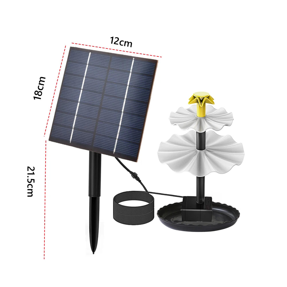 3-Tier Decorative Fountain with Solar Panel Water Fountain and Birdbath Water Fountain with Birdbath for Courtyard Patio Balcony