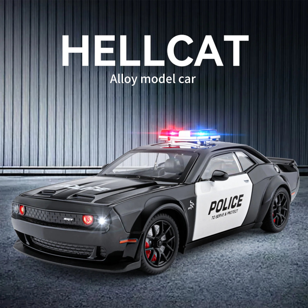 Challenger SRT Hellcat Police Diecast Model With Sound And Lights