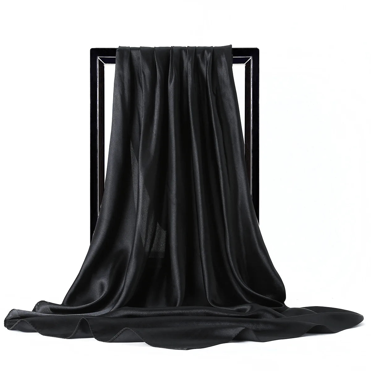 JTVOVO Silk Hijab Scarf Women Satin Solid Bandana Shawl