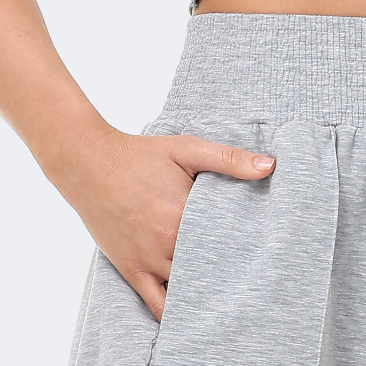 THE GYM PEOPLE Women's High Waist Sweat Shorts Ultra Soft Stretchy Lounge Running Athletic Shorts with Zipper Pockets