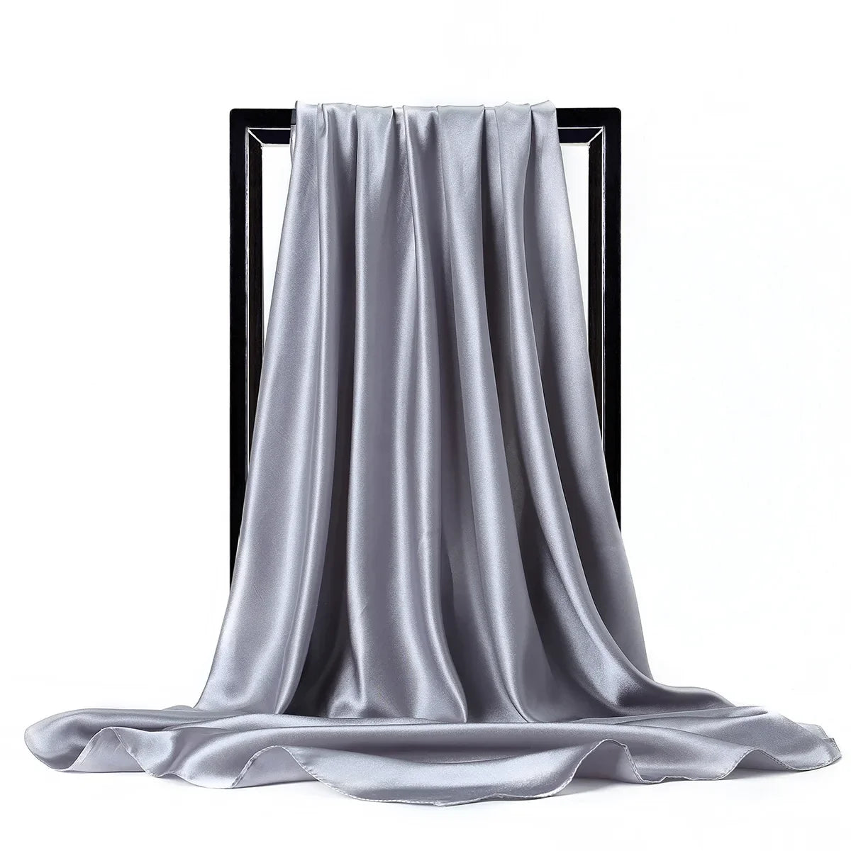 JTVOVO Silk Hijab Scarf Women Satin Solid Bandana Shawl