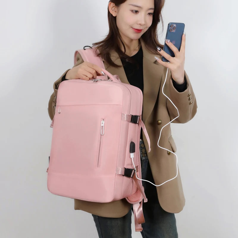 Unisex Travel Backpack With Laptop Compartment And Multiple Pockets