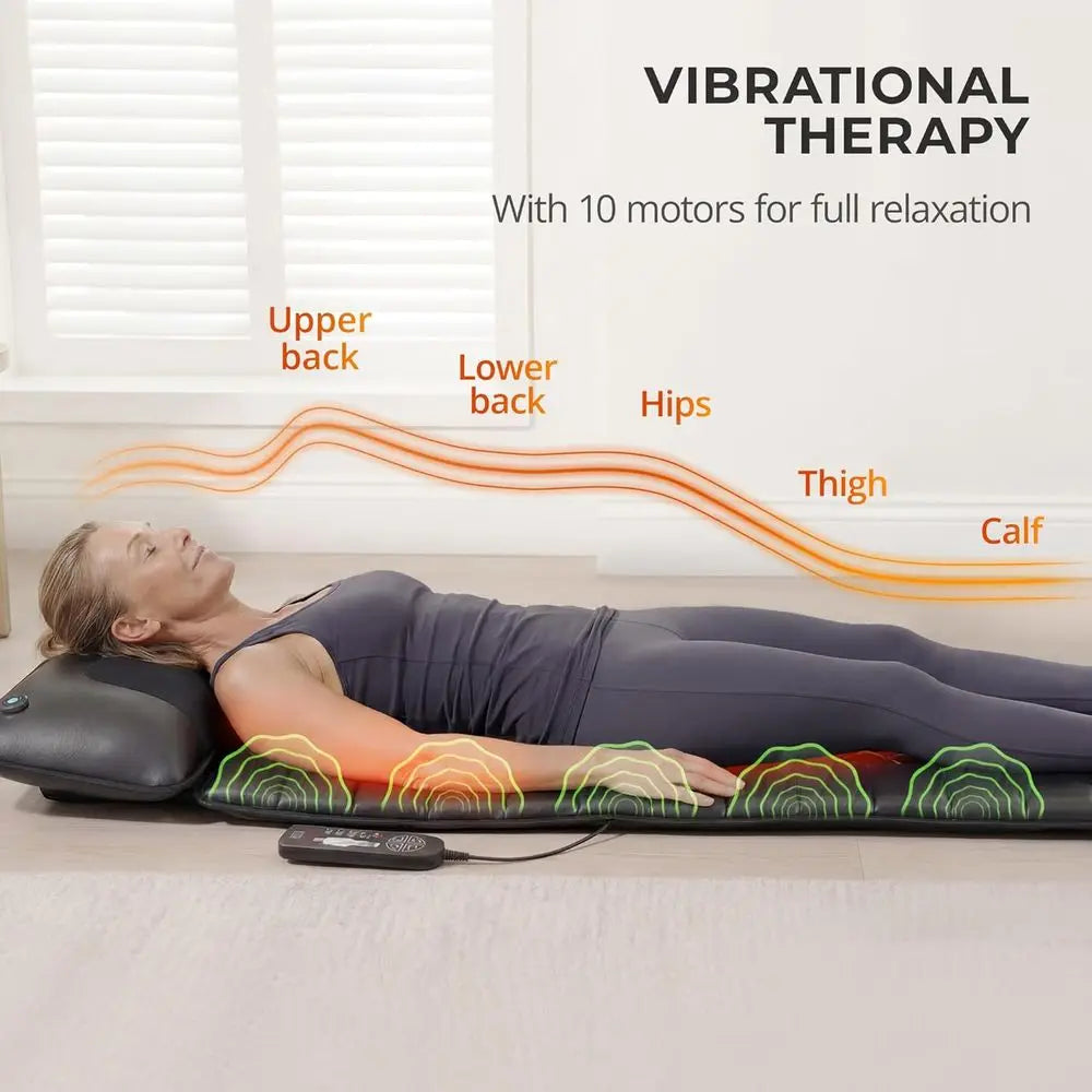 Full Body Shiatsu Massage Mat With Heat Ten Motors