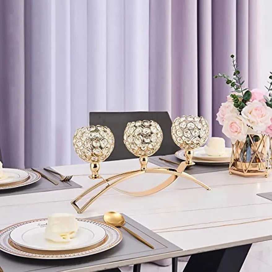 VINCIGANT Metal Tealight Candle Holder Candelabra For Table Centerpieces