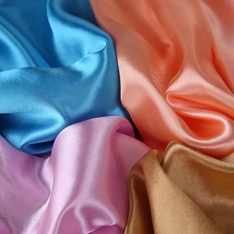 JTVOVO Silk Hijab Scarf Women Satin Solid Bandana Shawl