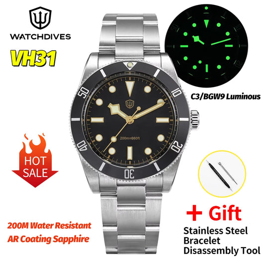 Watchdives WD7922 Vintage Quartz 200M Waterproof Mens Luxury Watch